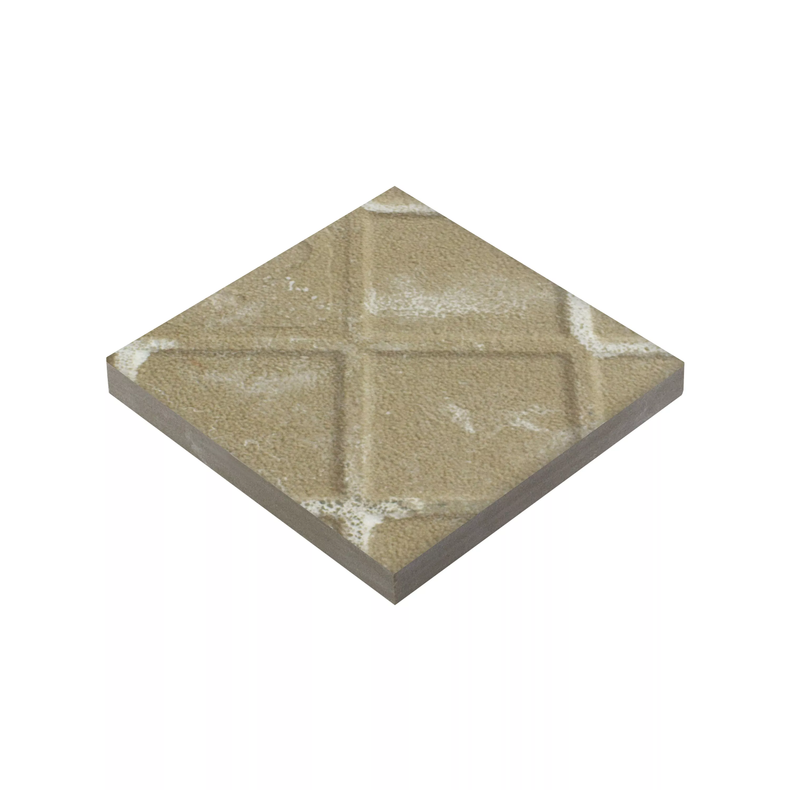 Πορσελάνινα Σκεύη Πλακάκια Genexia Decor Μπεζ Ροζόνη 4,6x4,6cm