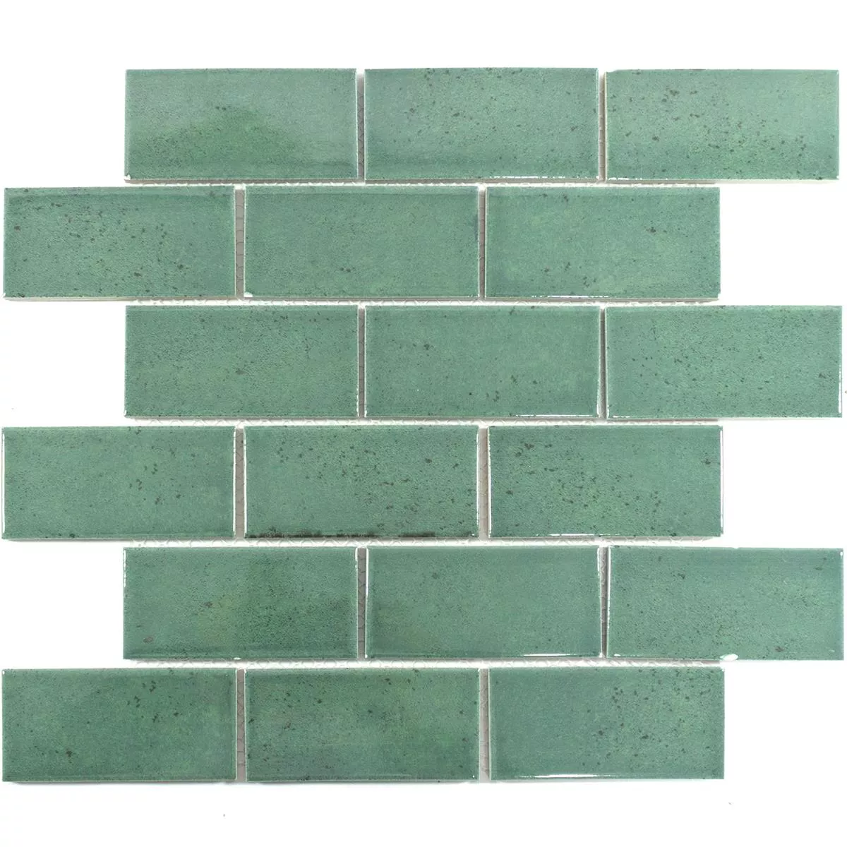 Sample Ceramic Mosaic Tiles Eldertown Brick Dark Green