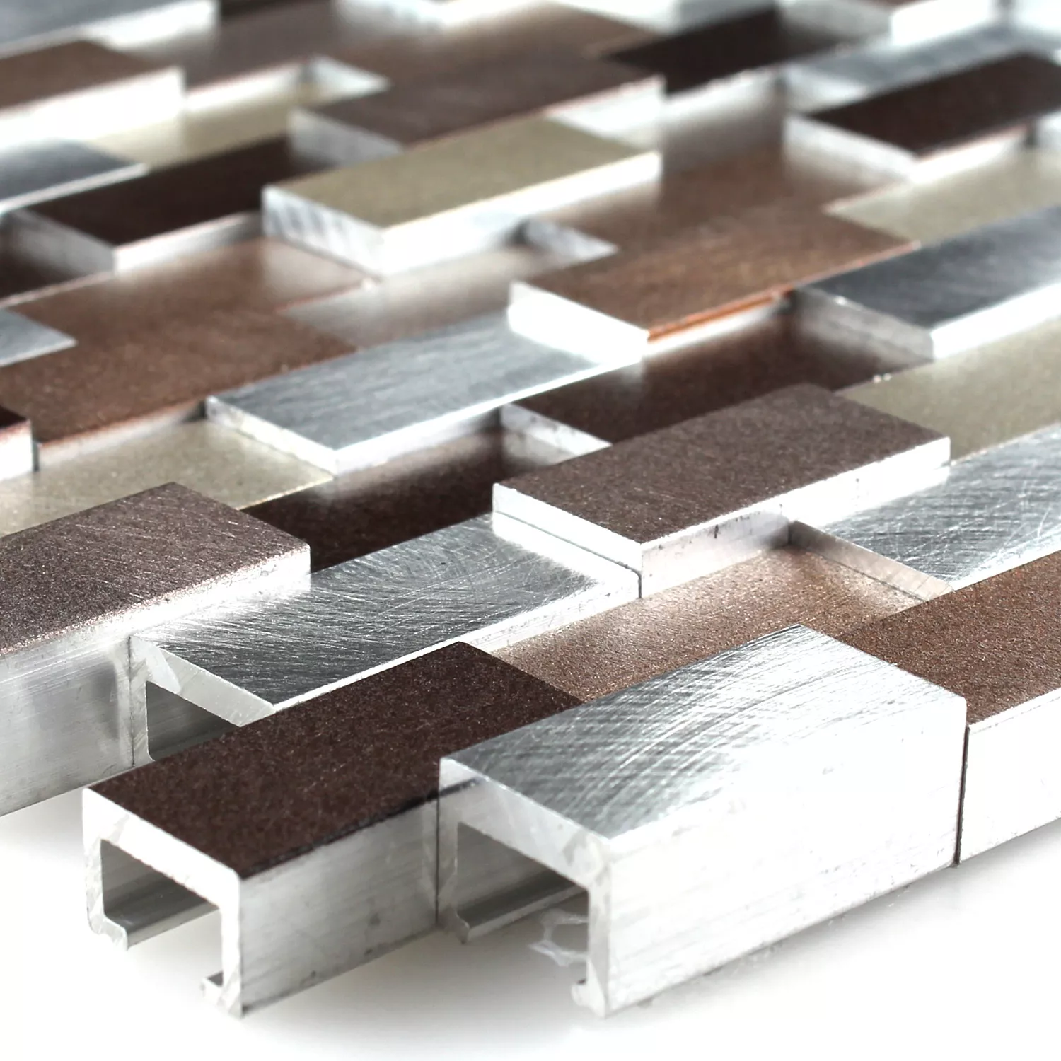 Mozaïektegel Aluminium Metaal 3D Koperen Bruin