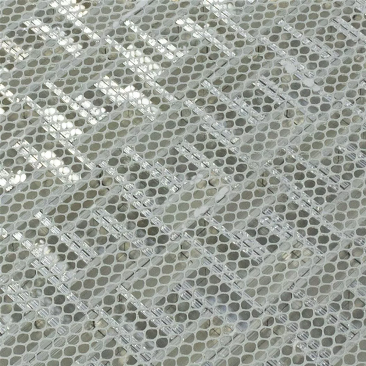 Alumínio Metal Azulejo Mosaico Quantum Prata