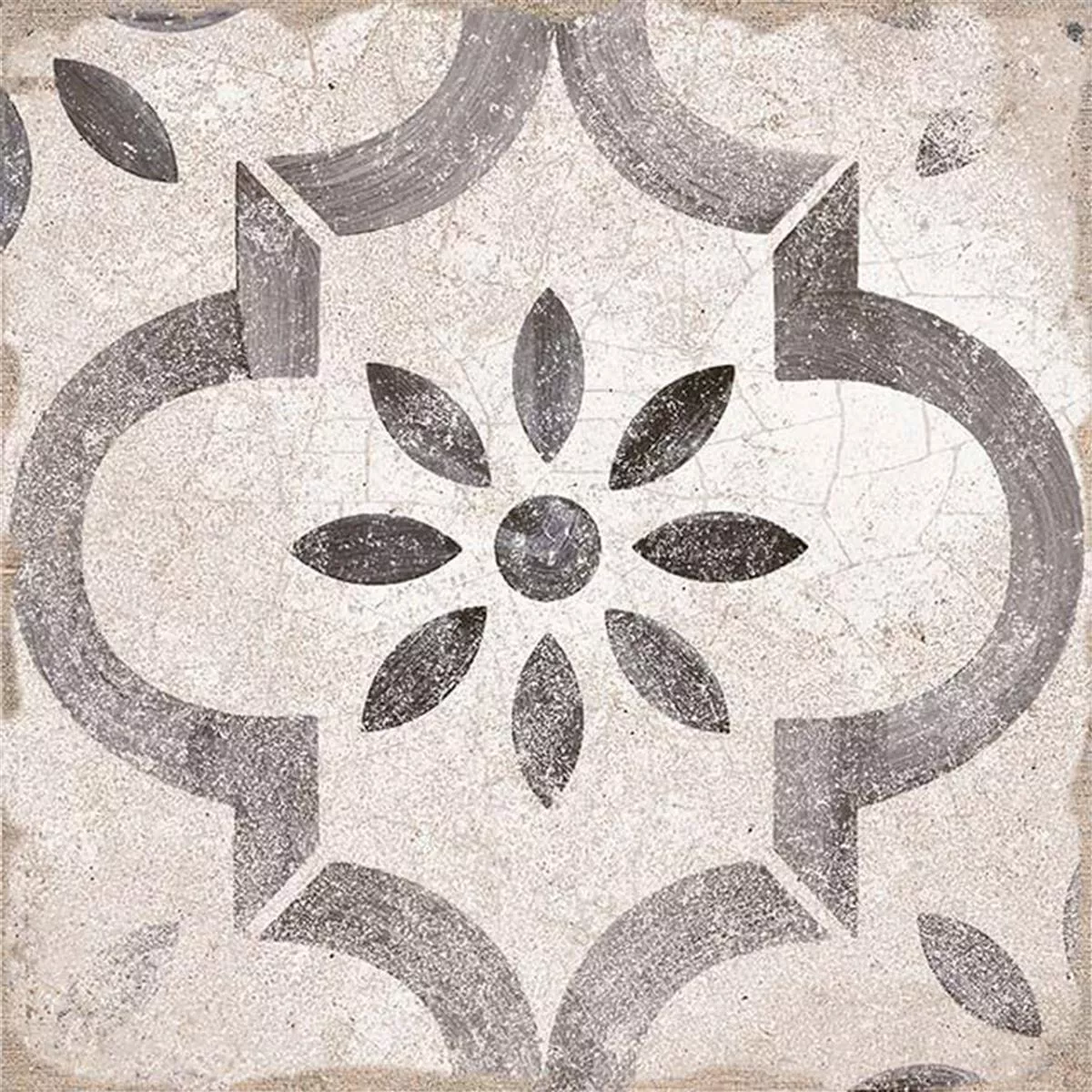 Porselein steengoed Tegels Allora Decor Grijs 22,5 x 22,5cm