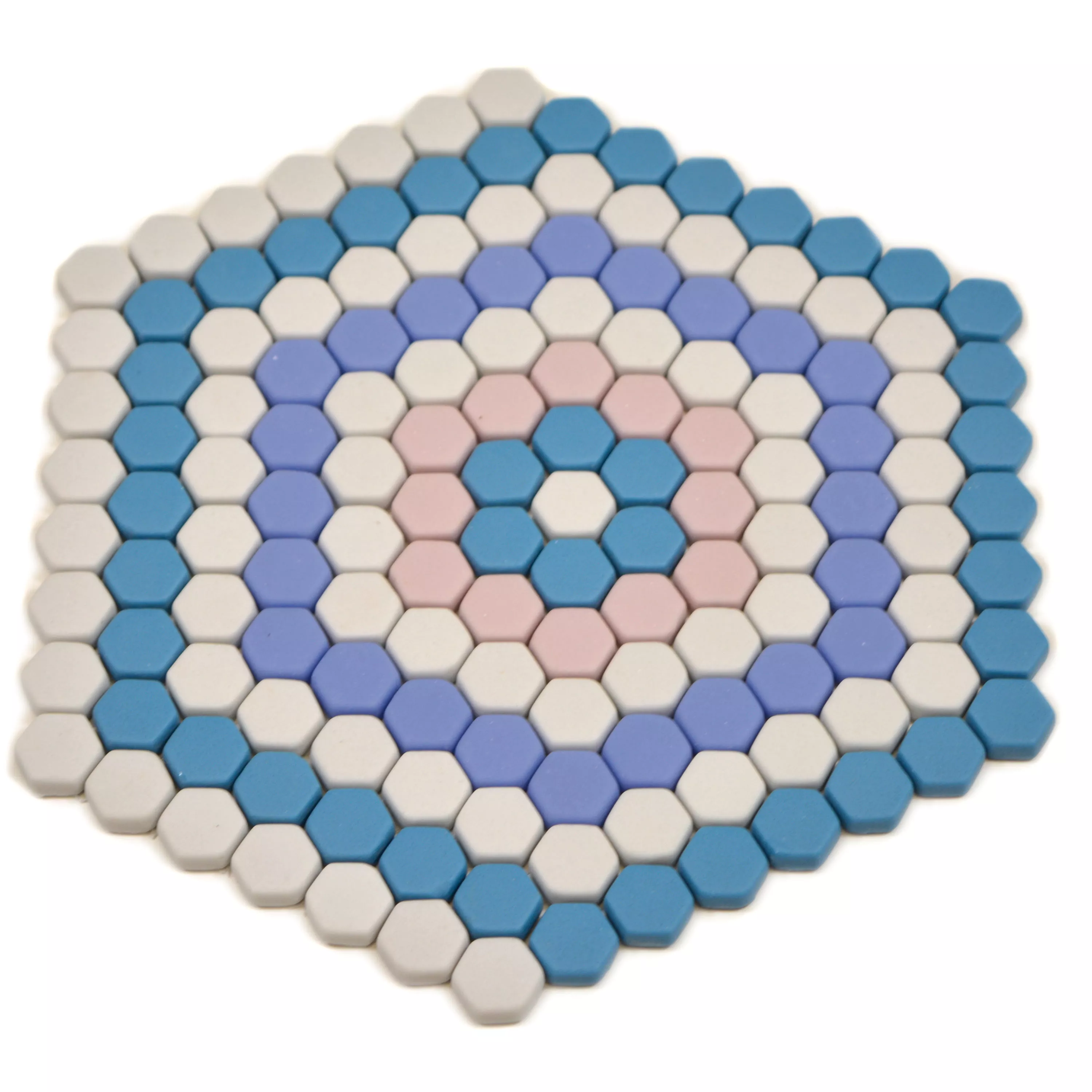 Mønster fra Glass Mosaikkfliser Eco Bahamas Blå Rosa Hvit