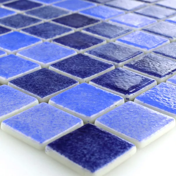 Glass Swimming Pool Mosaic 25x25x4mm Blue Mix