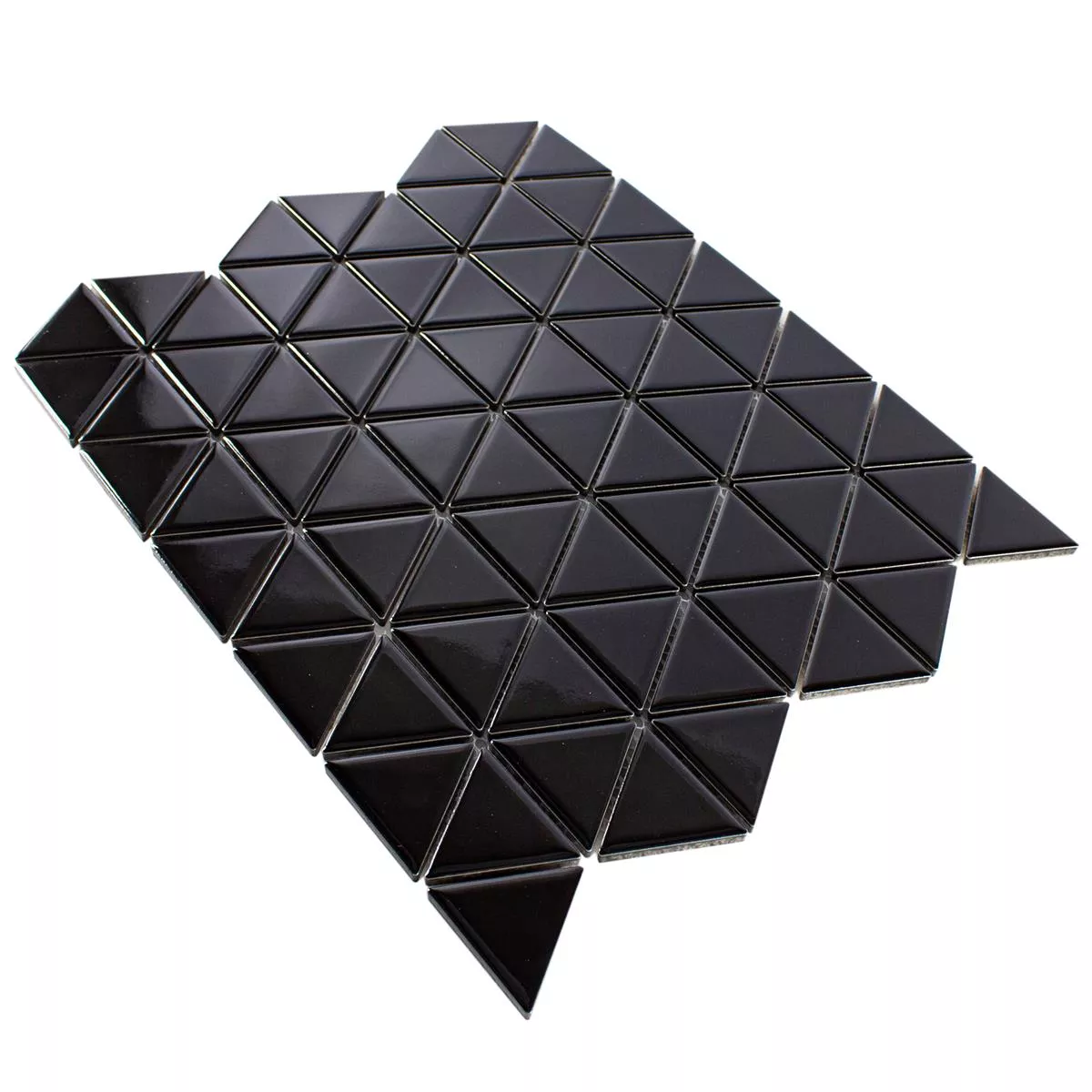 Fazekasság Mozaik Csempe Arvada Háromszög Fekete Csillogó