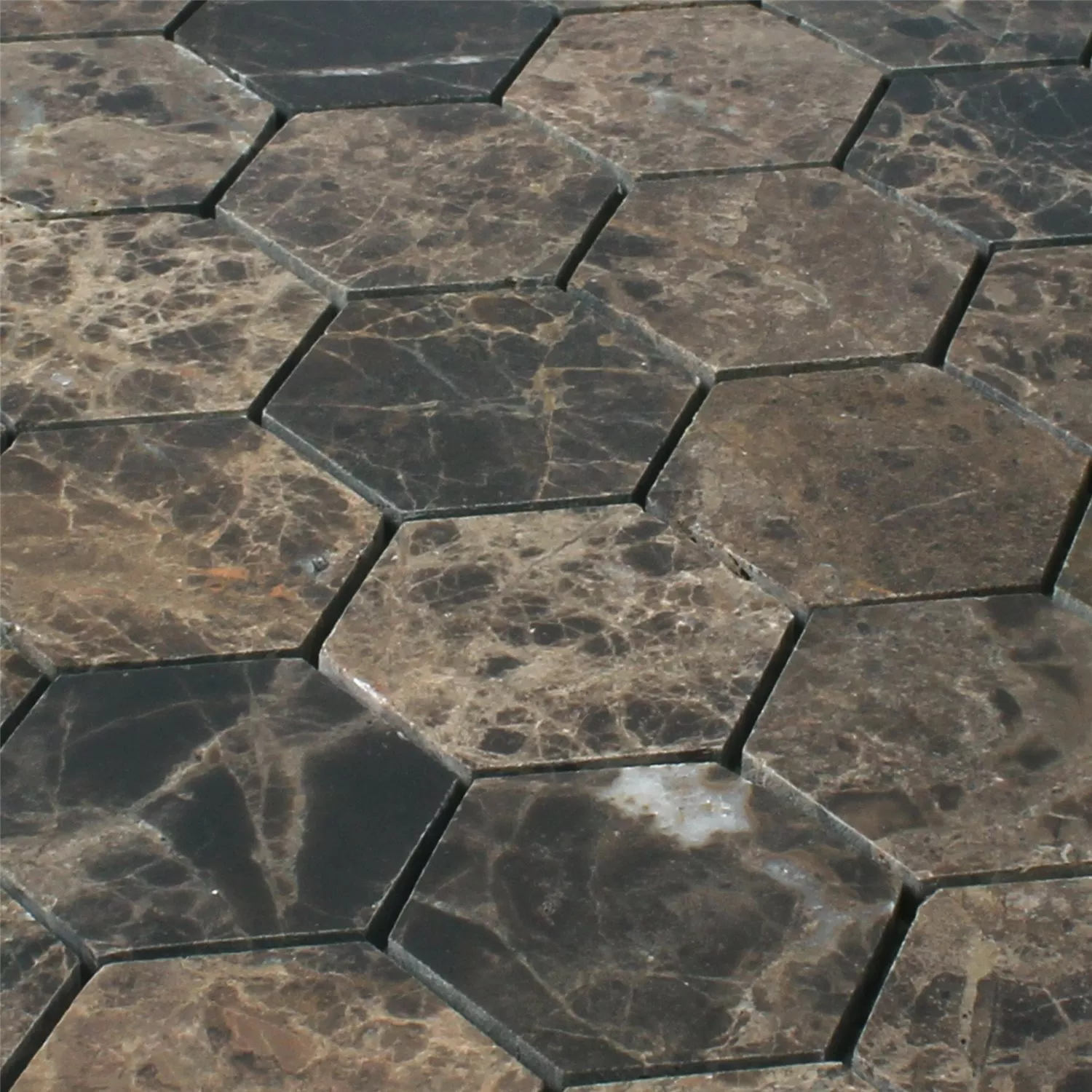 Mozaik Pločice Mramor Xalapa Šesterokut Emperador Poliran