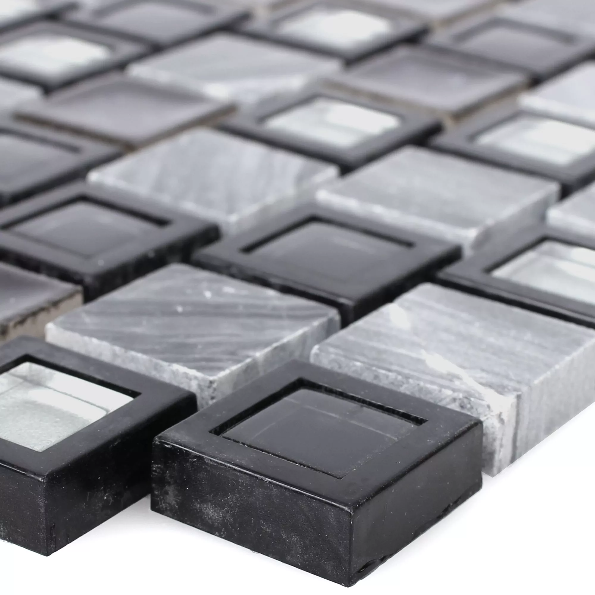 Sample Mosaic Tiles Mosel Black Grey