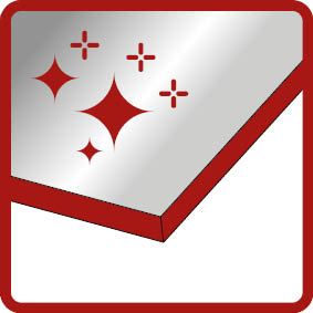 Poli 
La surface mate est traitée mécaniquement pour obtenir une finition brillante. Il est important de vérifier si la surface a déjà été traitée en usine avec un protecteur contre les taches ou si ce traitement doit être appliqué après l'installation. Les instructions du fabricant doivent toujours être respectées.