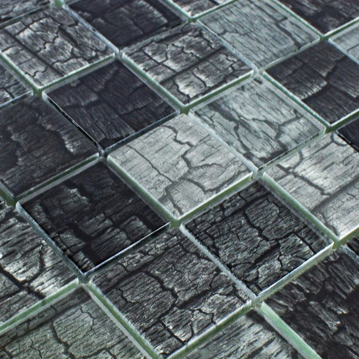 Mozaiki Szklana Płytki Saraland Czarny