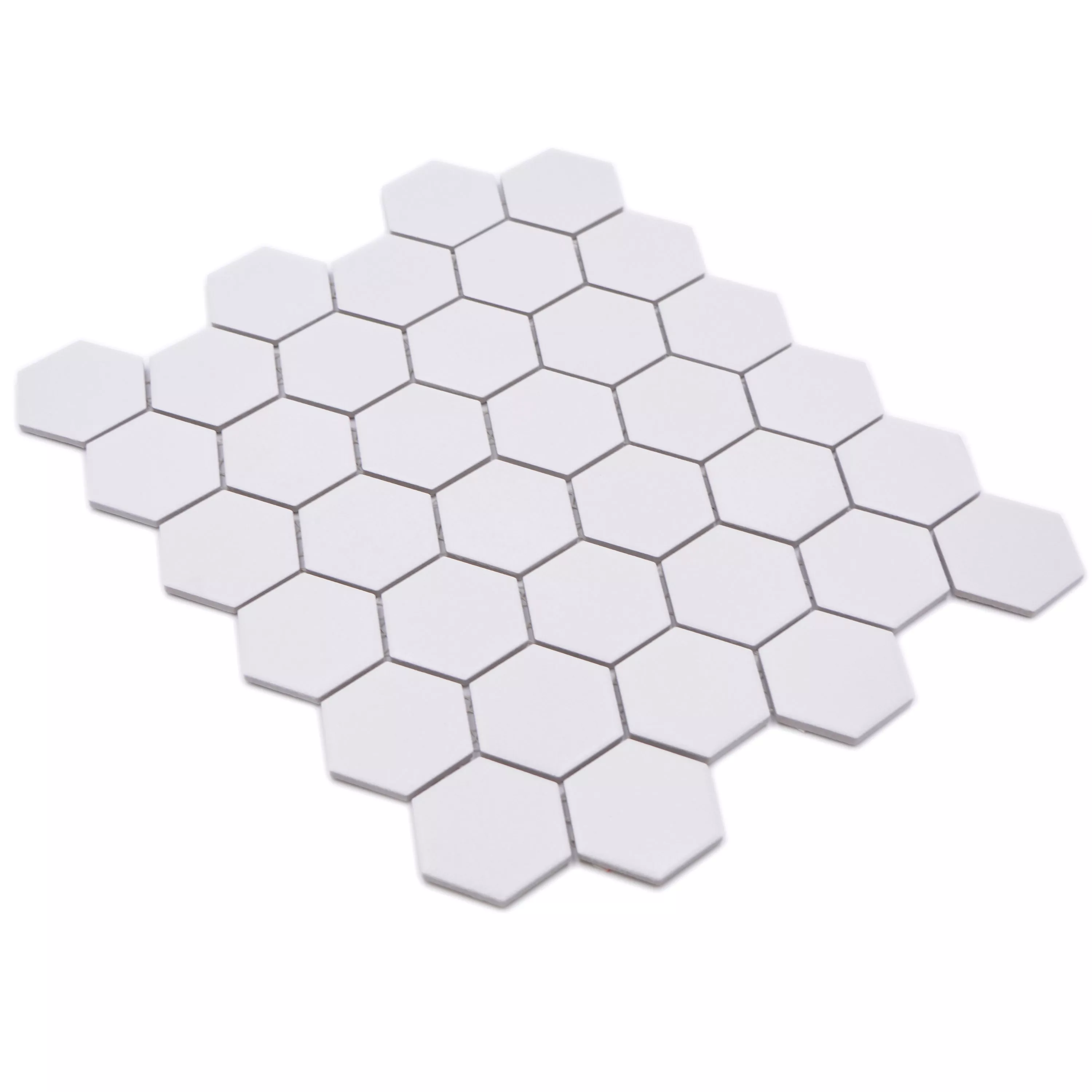 Vzorek Keramická Mozaikové Bismarck R10B Šestiúhelník Bílá H51