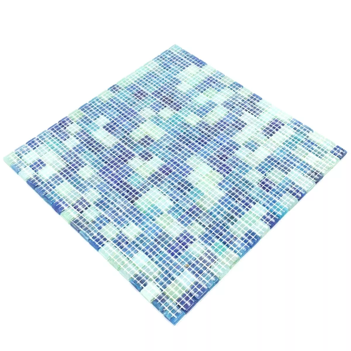 Vzorek Skleněná Mozaika Dlaždice Carla Modrá Tyrkysový