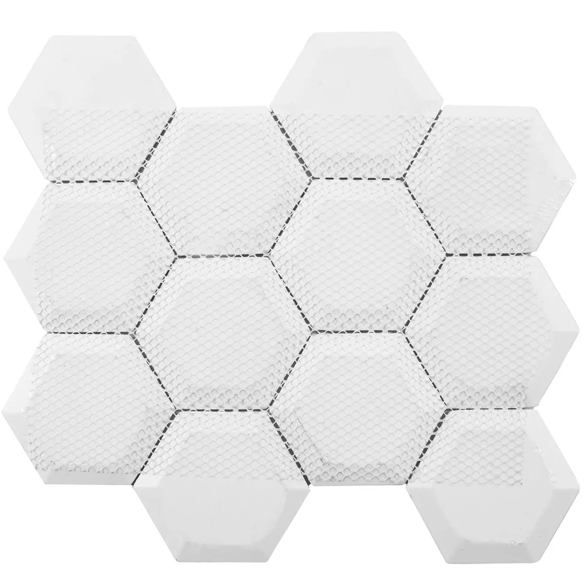 Sample Glasmozaïek Arnold Hexagon Zwart Goud