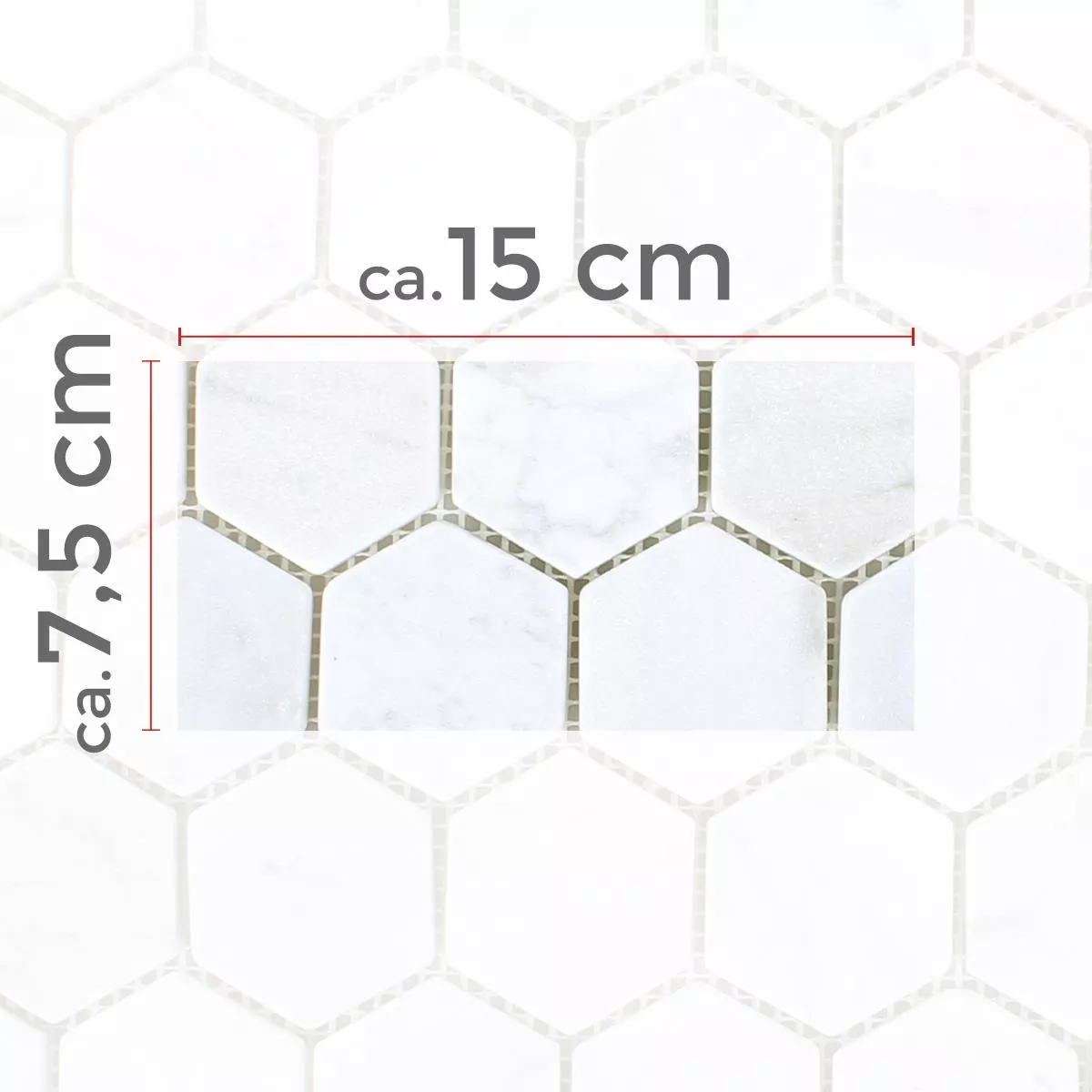 Model din Plăci De Mozaic Marmură Wutach Hexagon Alb Carrara