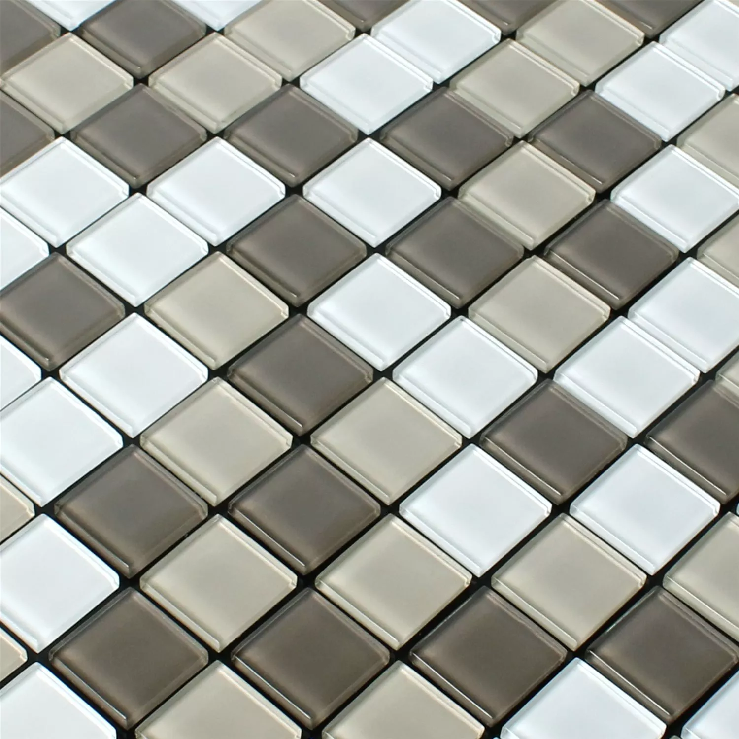 Mønster fra Mosaikkfliser Selvklebende Glass Benedict Beige Brun