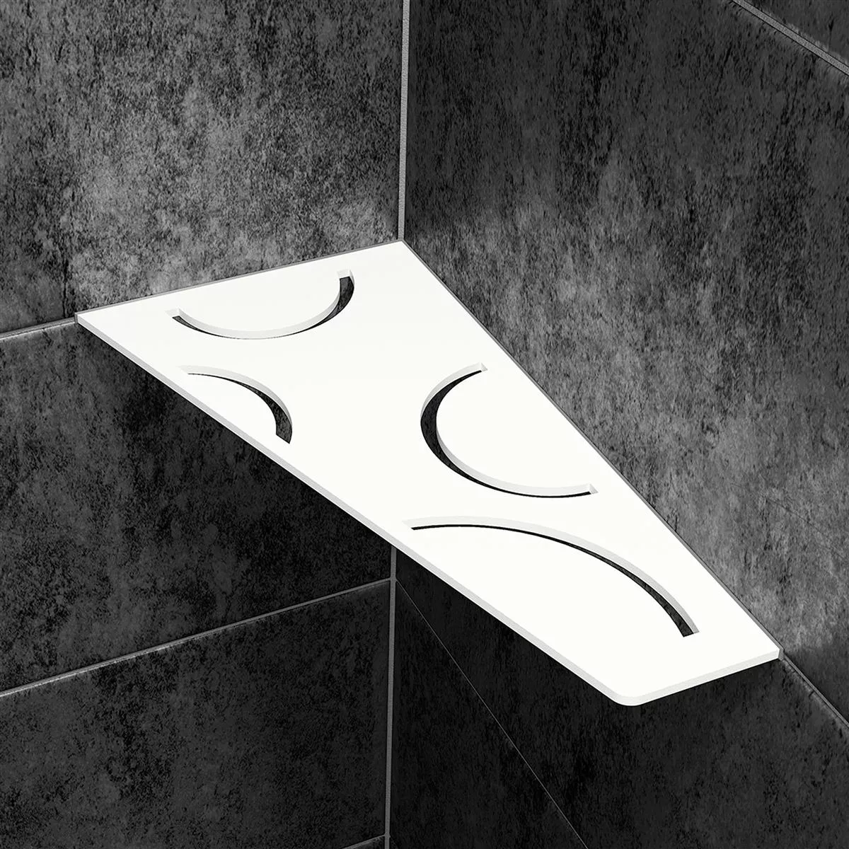 Fali polc zuhanypolc Schlüter négyzet 15,4x29,5cm Curve fehér