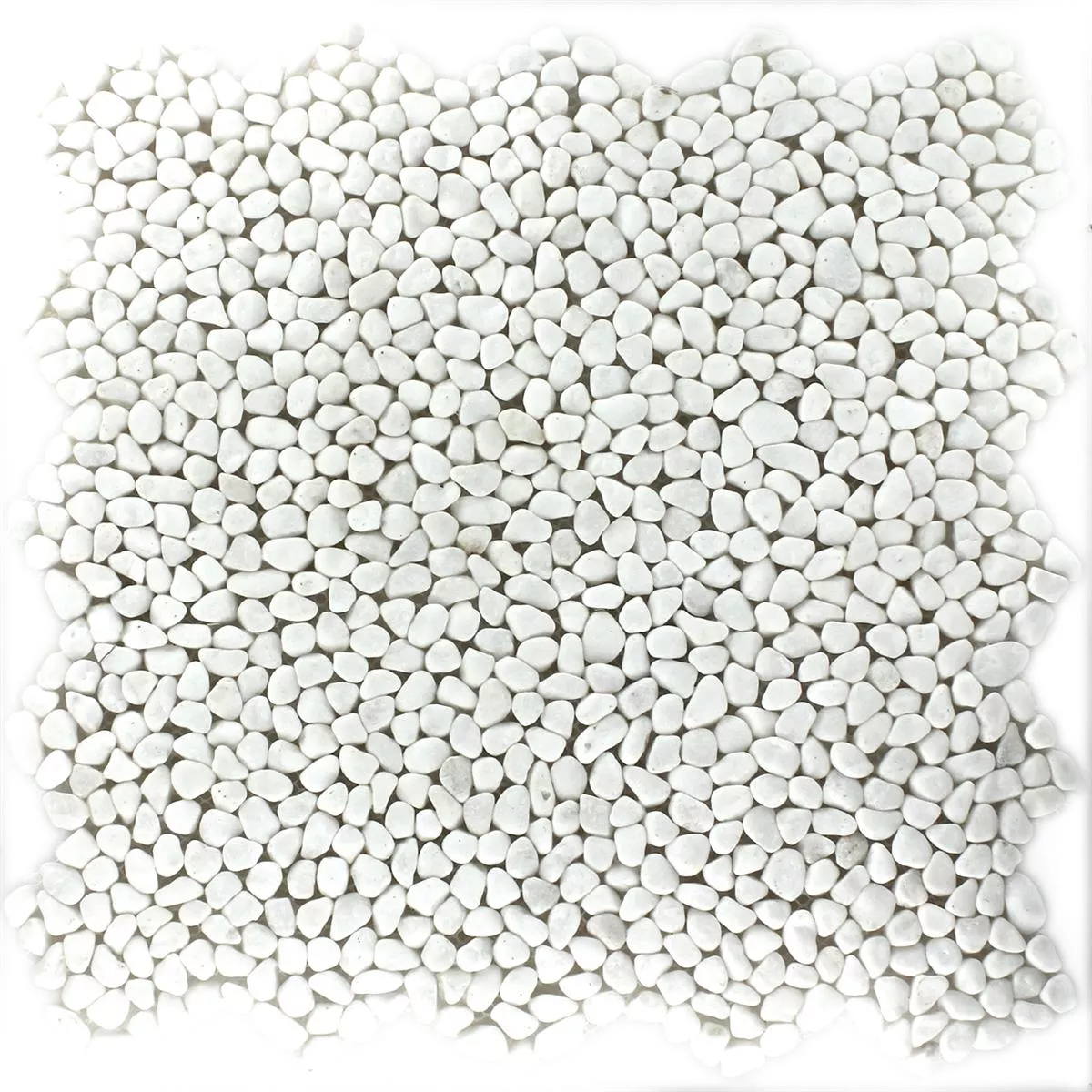 Mozaiková Dlaždice Říční Oblázky Micro Bílá