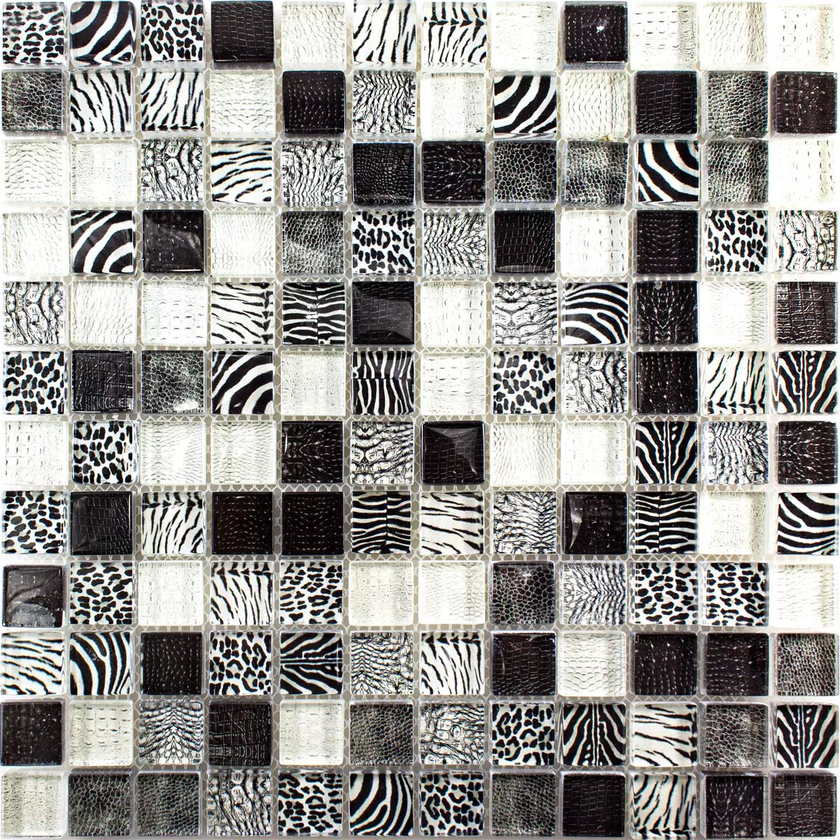 Mønster fra Glass Mosaikk Fliser Safari Svart 23