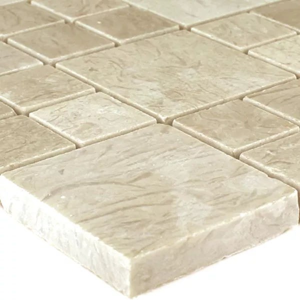 Échantillon Mosaïque Pierre Naturelle Marbré Elegance Beige Poli