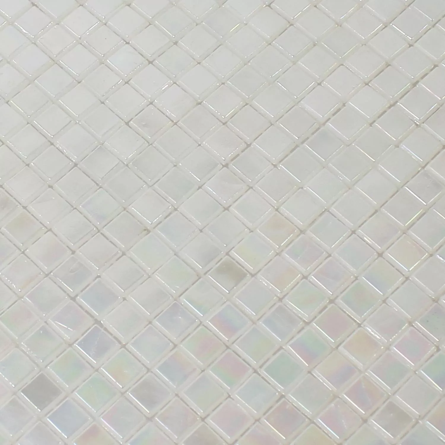 Sample Mosaic Tiles Glass Nacre Effect White Beige