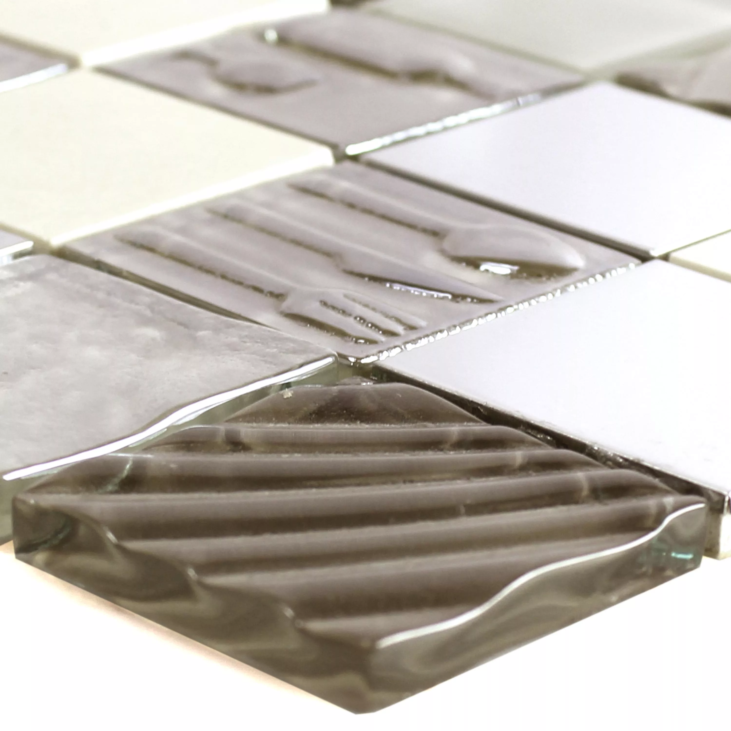 Glas Rustfrit Stål Natursten Mosaik Fliser Emporia Brun Beige Sølv Glas Rustfrit Stål Natursten Mosaik Fliser Emporia Brun Beige Sølv