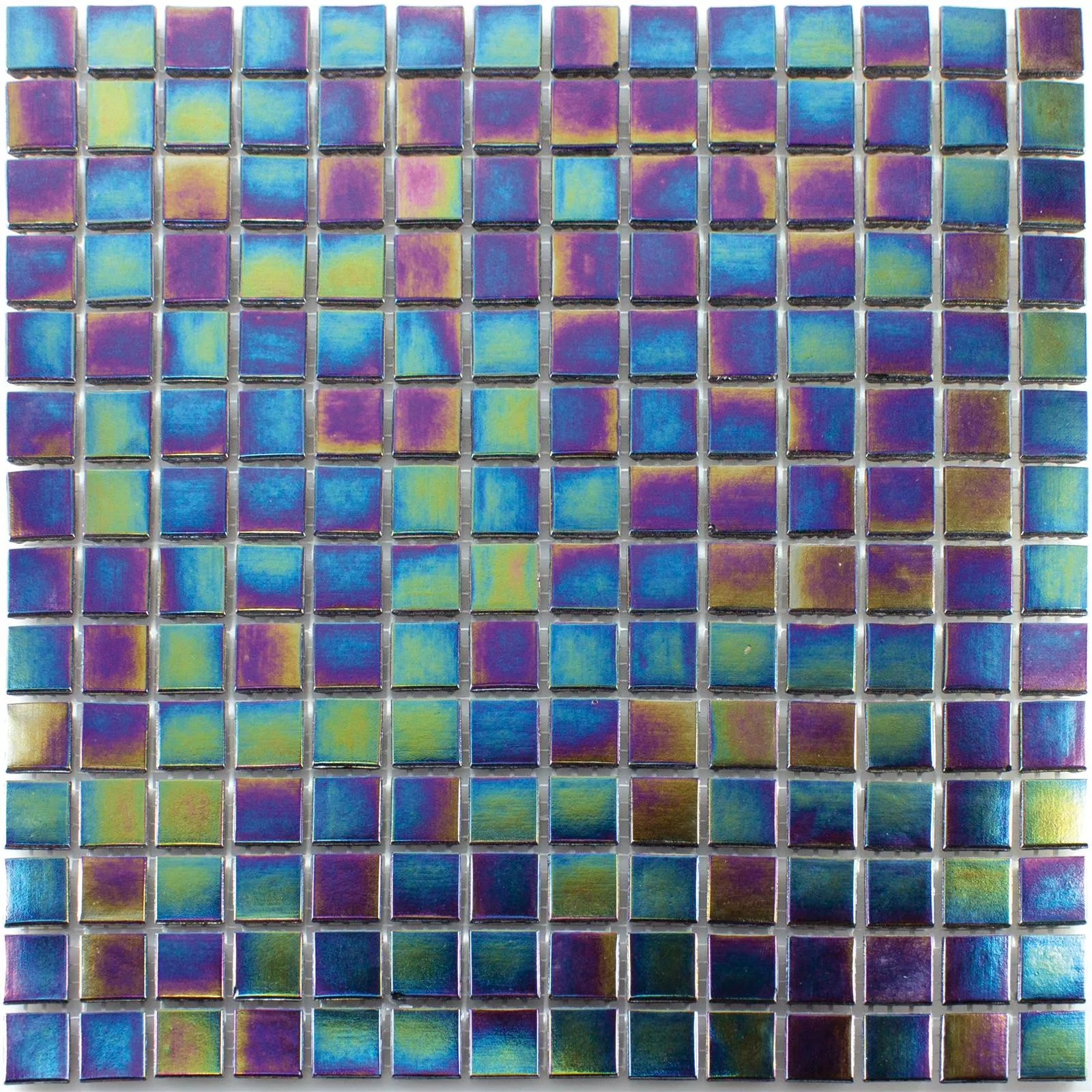 Mosaico De Vidro Williams Efeito Madrepérola Verde Preto