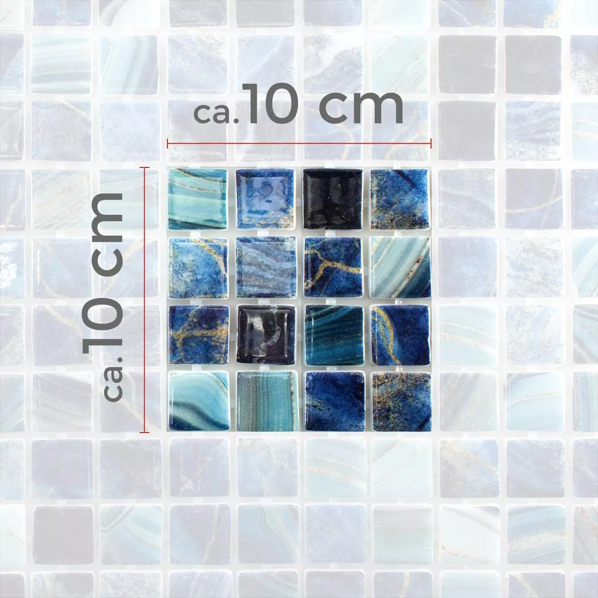 Padrão de Mosaico de Piscina de Vidro Baltic Azul Turquesa