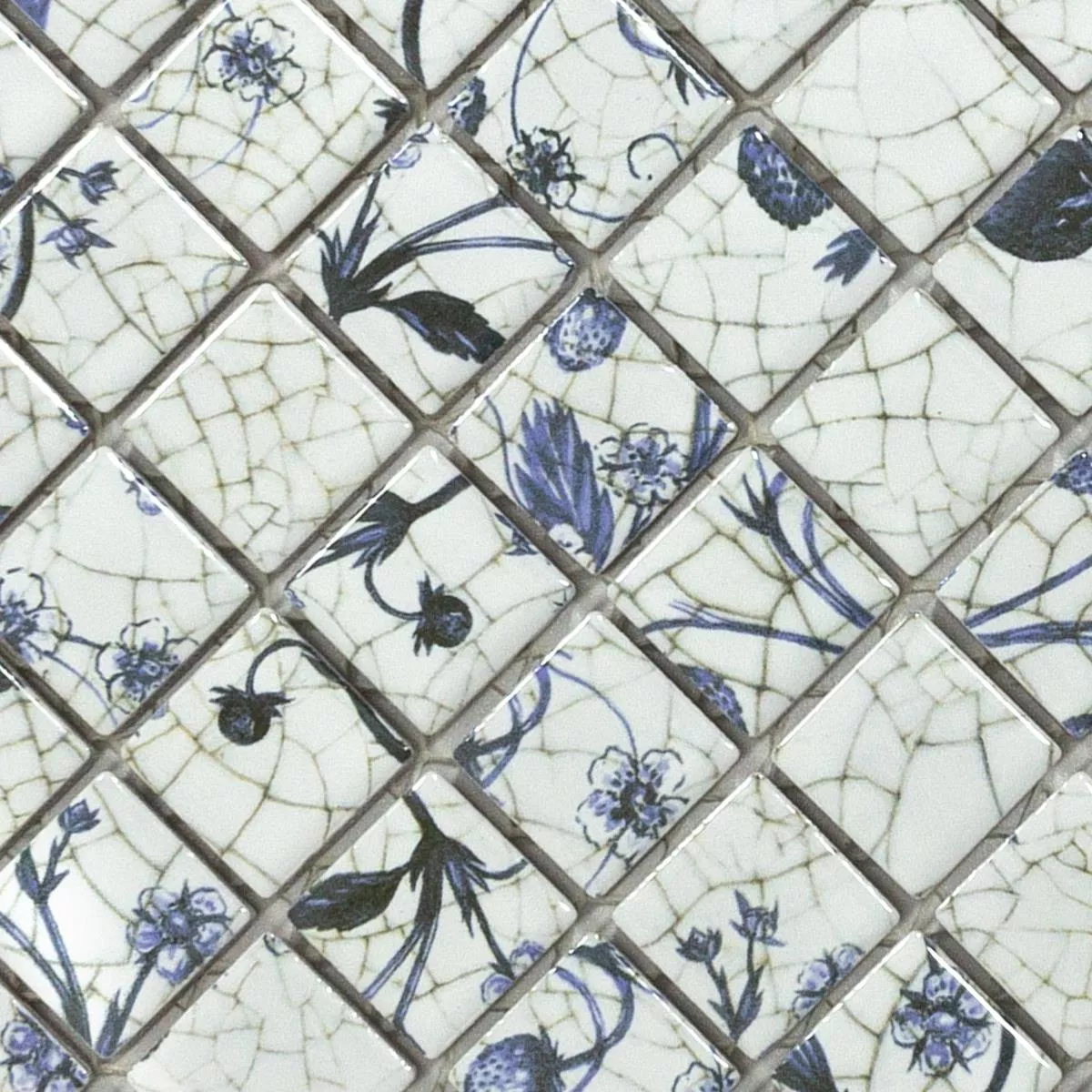 Keramik Mosaik Isabella Vit Blå