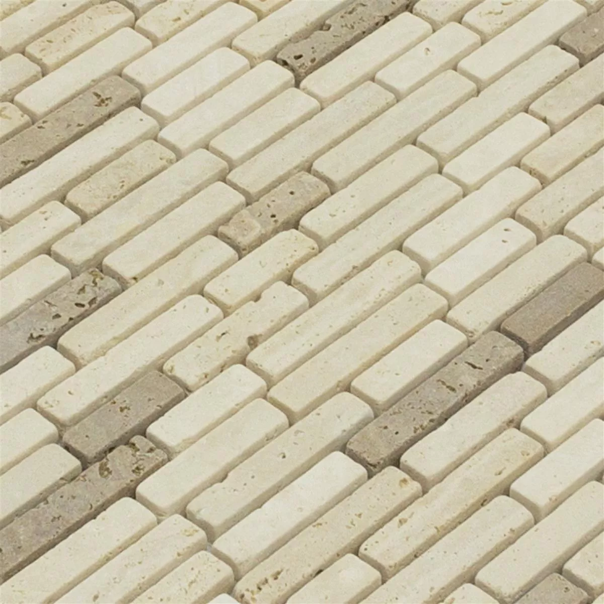 Mønster fra Marmor Natursteinmosaikk Fliser Tuscania Brick Beige