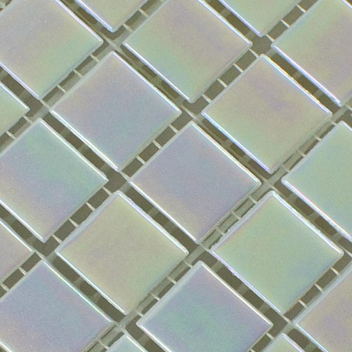 Padrão de Mosaico De Vidro Efeito Madrepérola Ingolstadt Branco Quadrada 