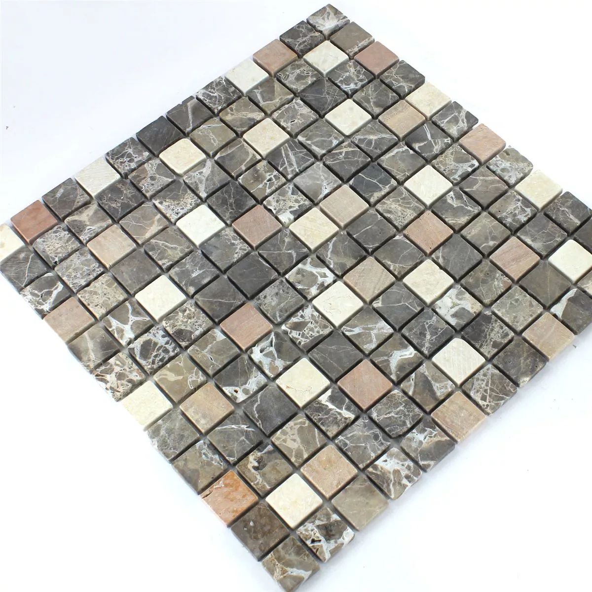 Mosaico Marmo Marrone 23x23x7mm