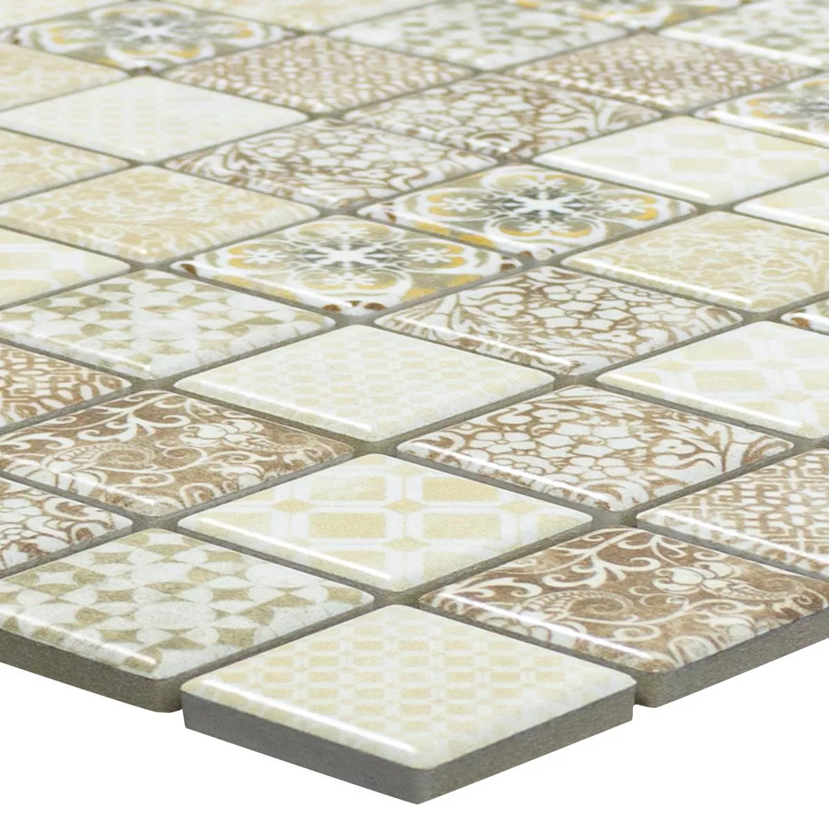 Mosaico Cerámico Azulejos Fiorenza Aspecto Retro Beige