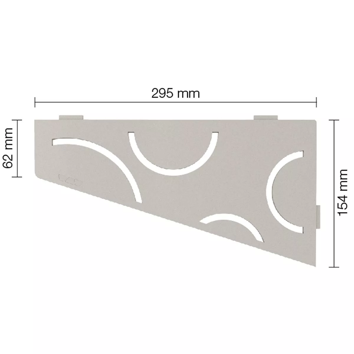 Prateleira de parede para chuveiro Schlüter quadrada 15,4x29,5cm Curve Beige