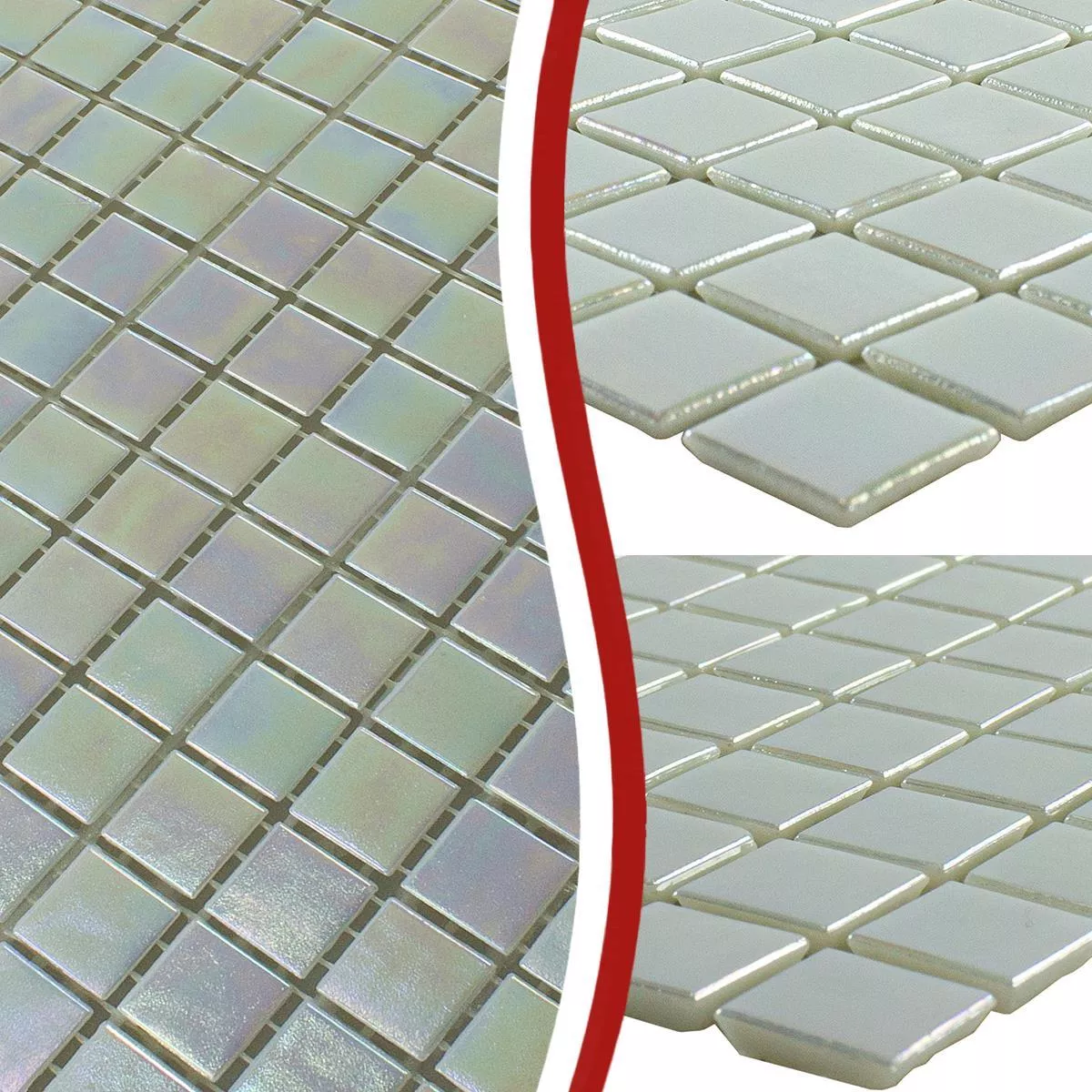 Próbka Mozaika Szklana Masa Perłowa Efekt Ingolstadt Biały