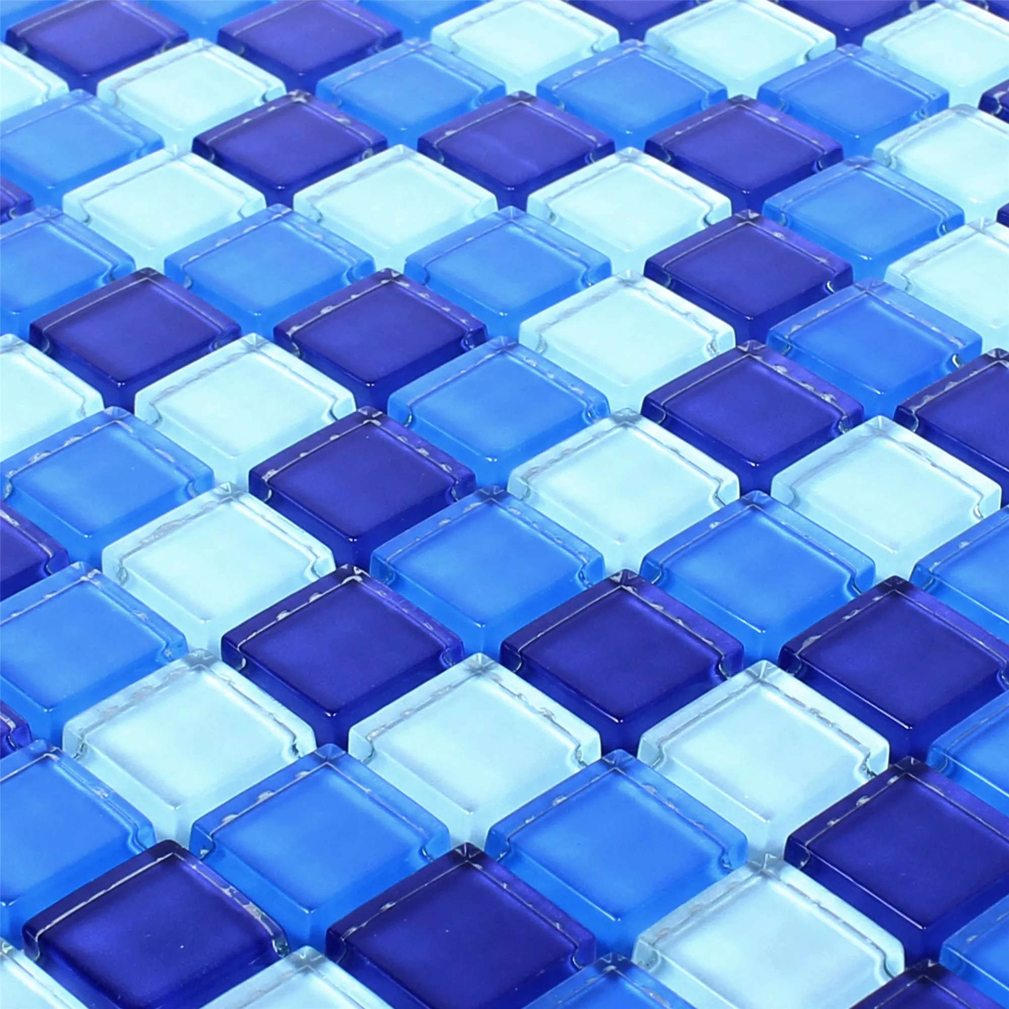 Sample Glasmozaïek Tegels Blauw Mix 