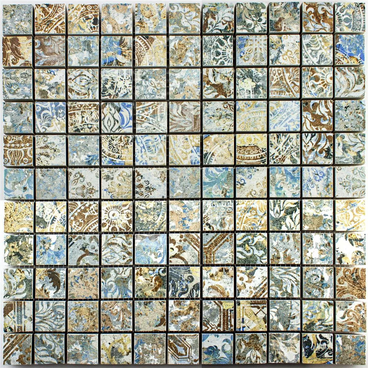 Mosaico Cerámico Azulejos Patchwork Colorido 25x25mm