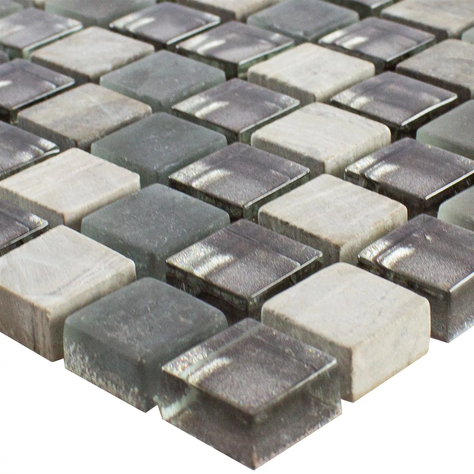 Glass Natural Stone Mosaic Tiles Hayrabey Grey