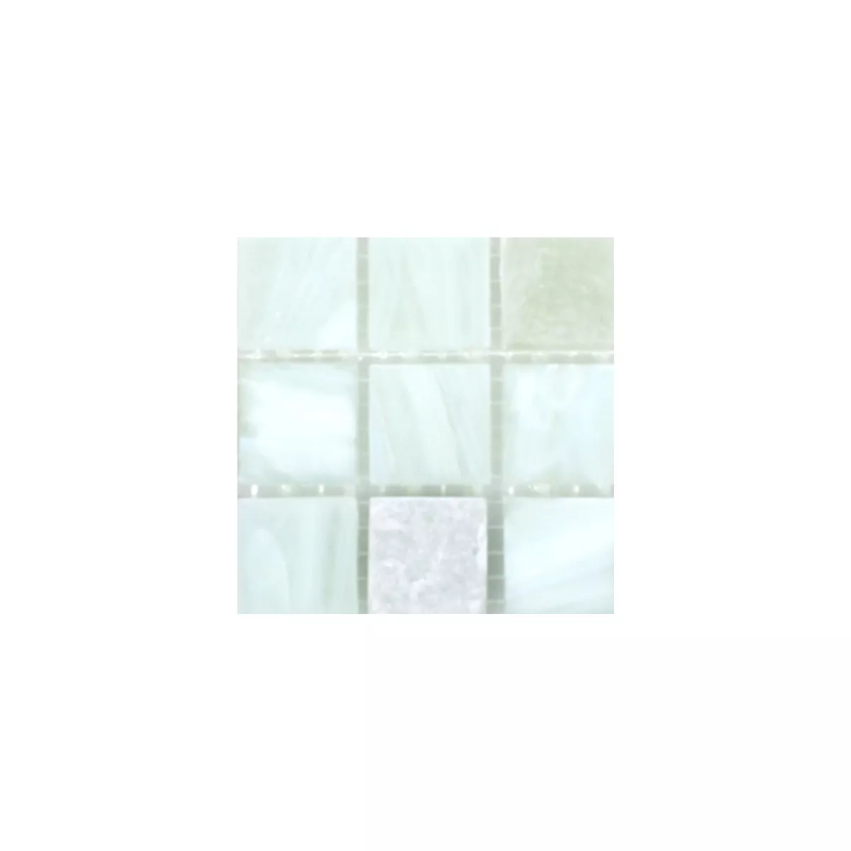 Mønster fra Glass Naturstein Mosaikk Daily Rush Hvit Cream