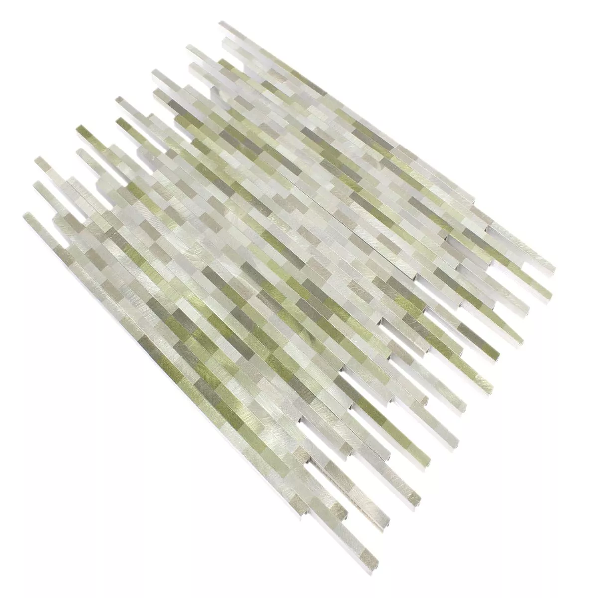 Azulejo Mosaico Alumínio Wishbone Verde Prata