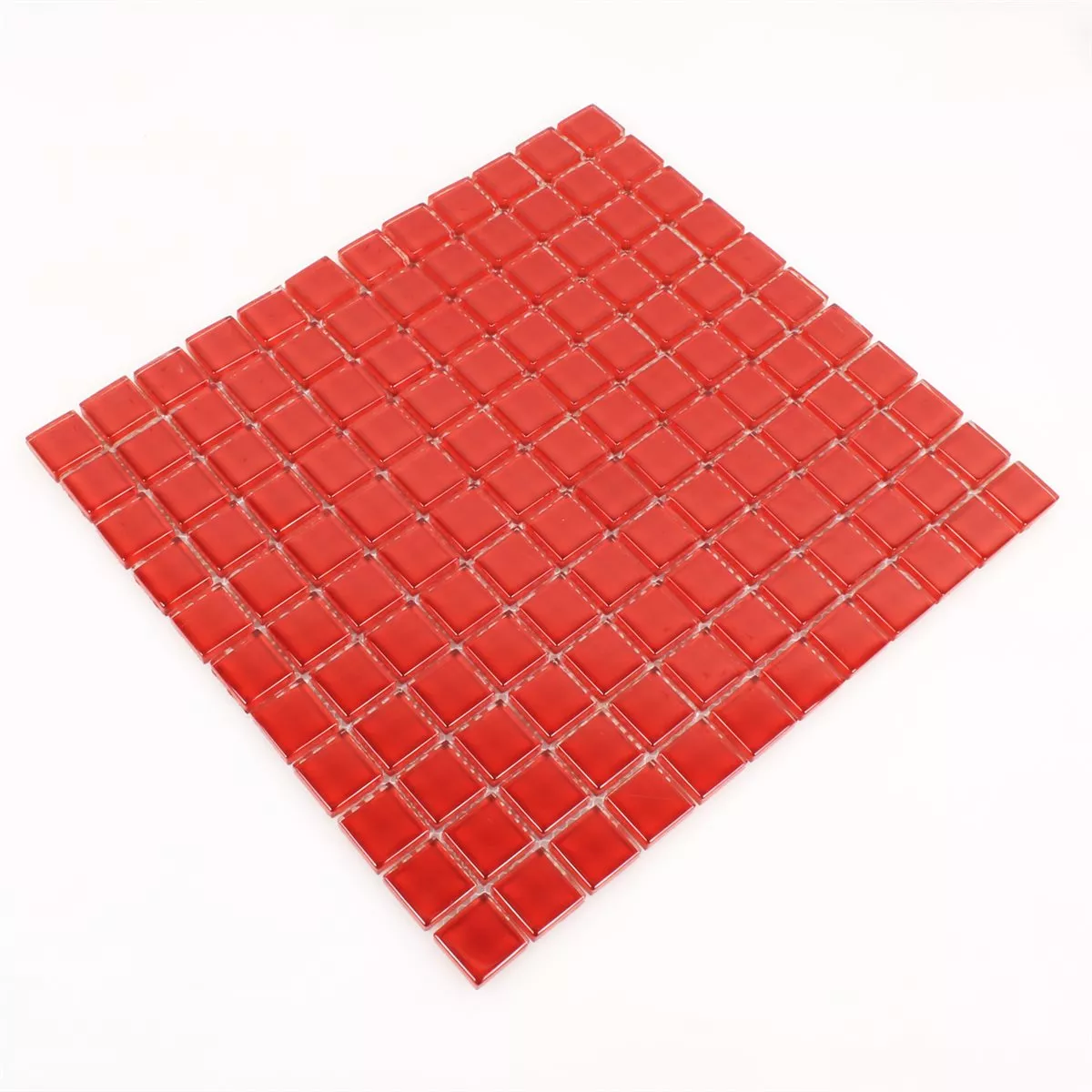 Muster von Mosaikfliesen Glas Rot Uni