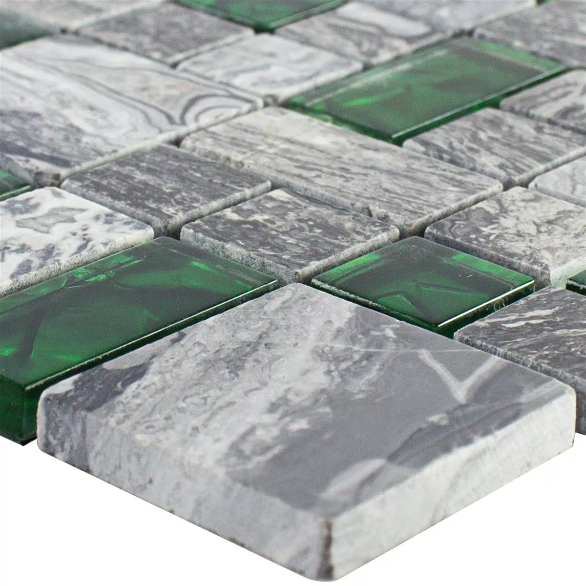 Glass Mosaic Natural Stone Tiles Manavgat Grey Green 2 Mix