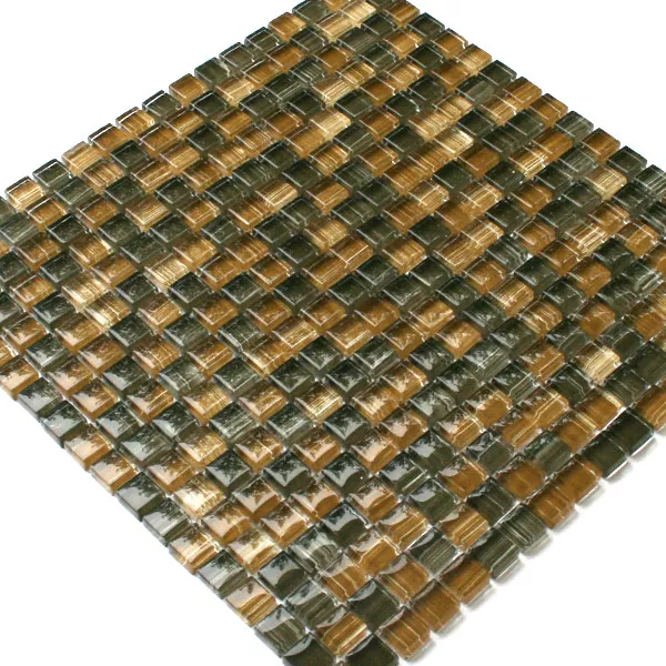 Mosaic Tiles Glass Brown Mix