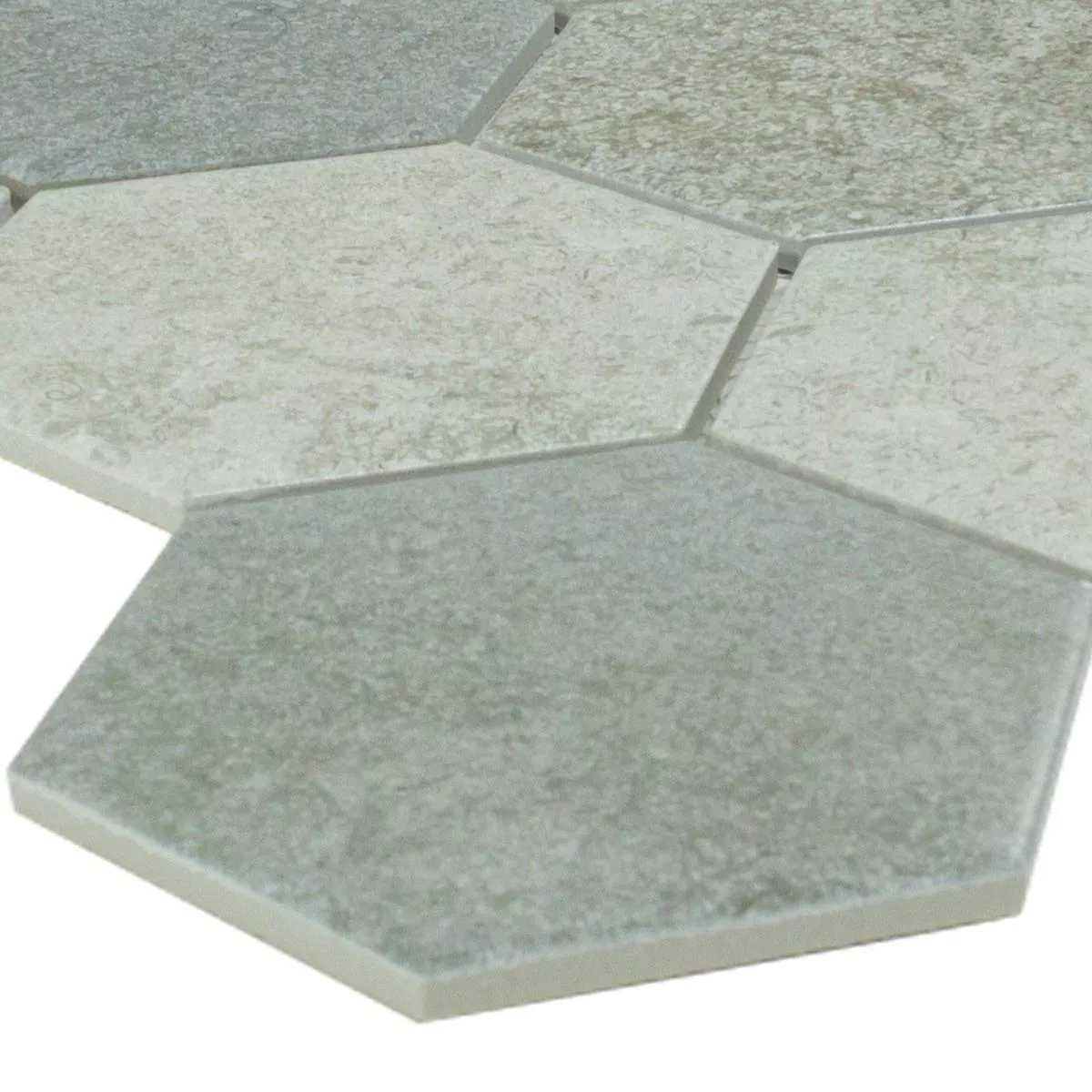 Natrustein Mosaifkliese Hanoi Hexagon Grau