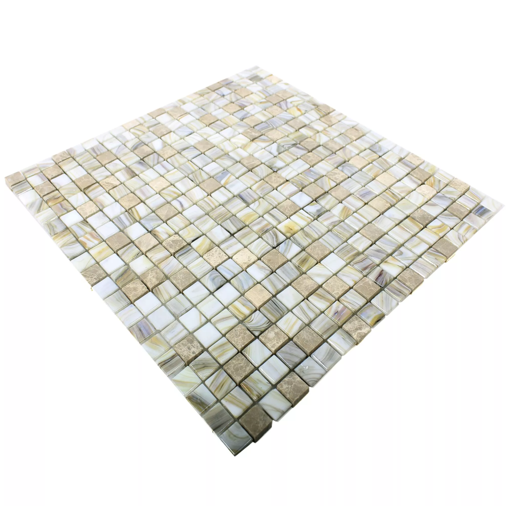 Glass Nacre Natural Stone Mosaic Tiles Fokus Beige