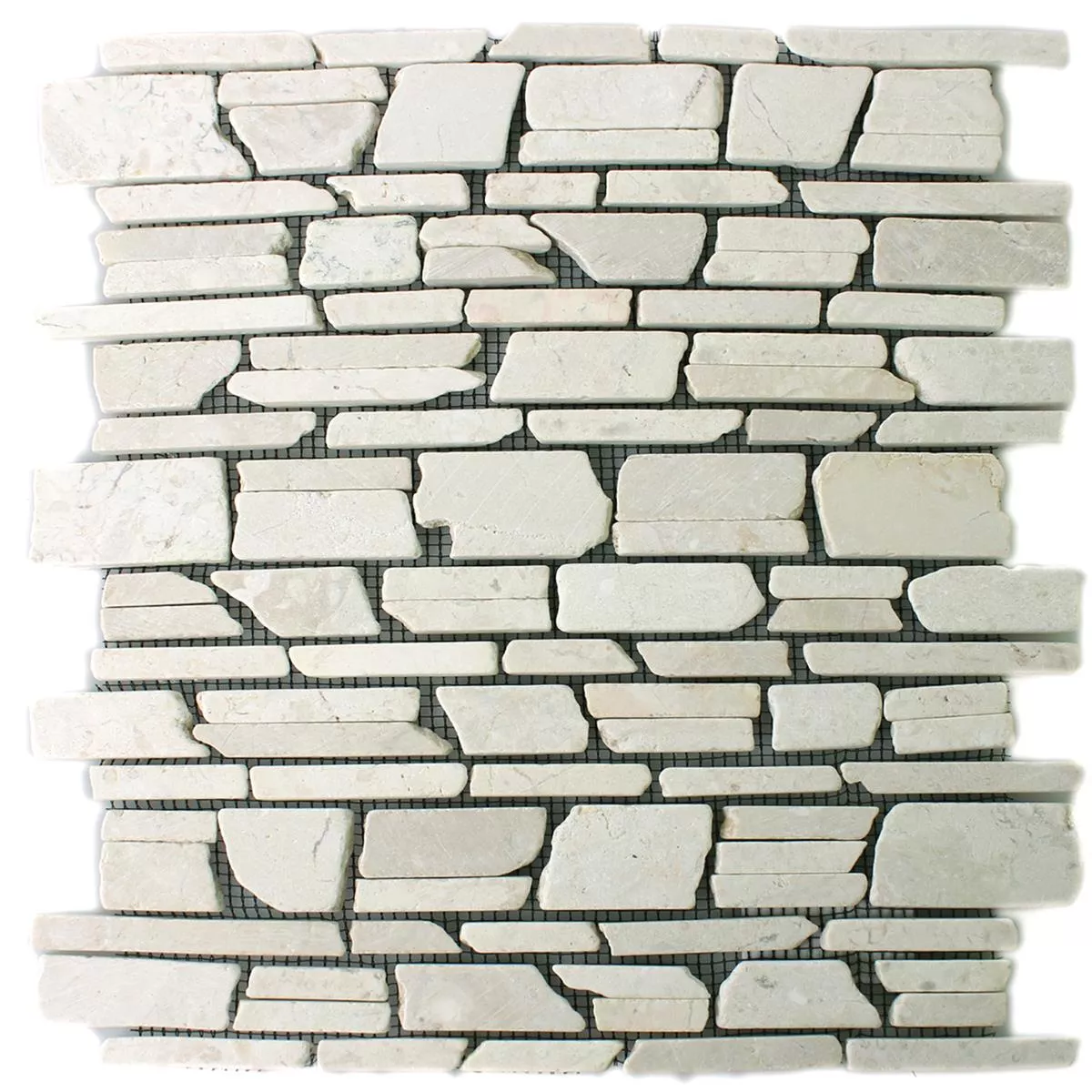 Mønster fra Mosaikkfliser Marmor Brick Biancone