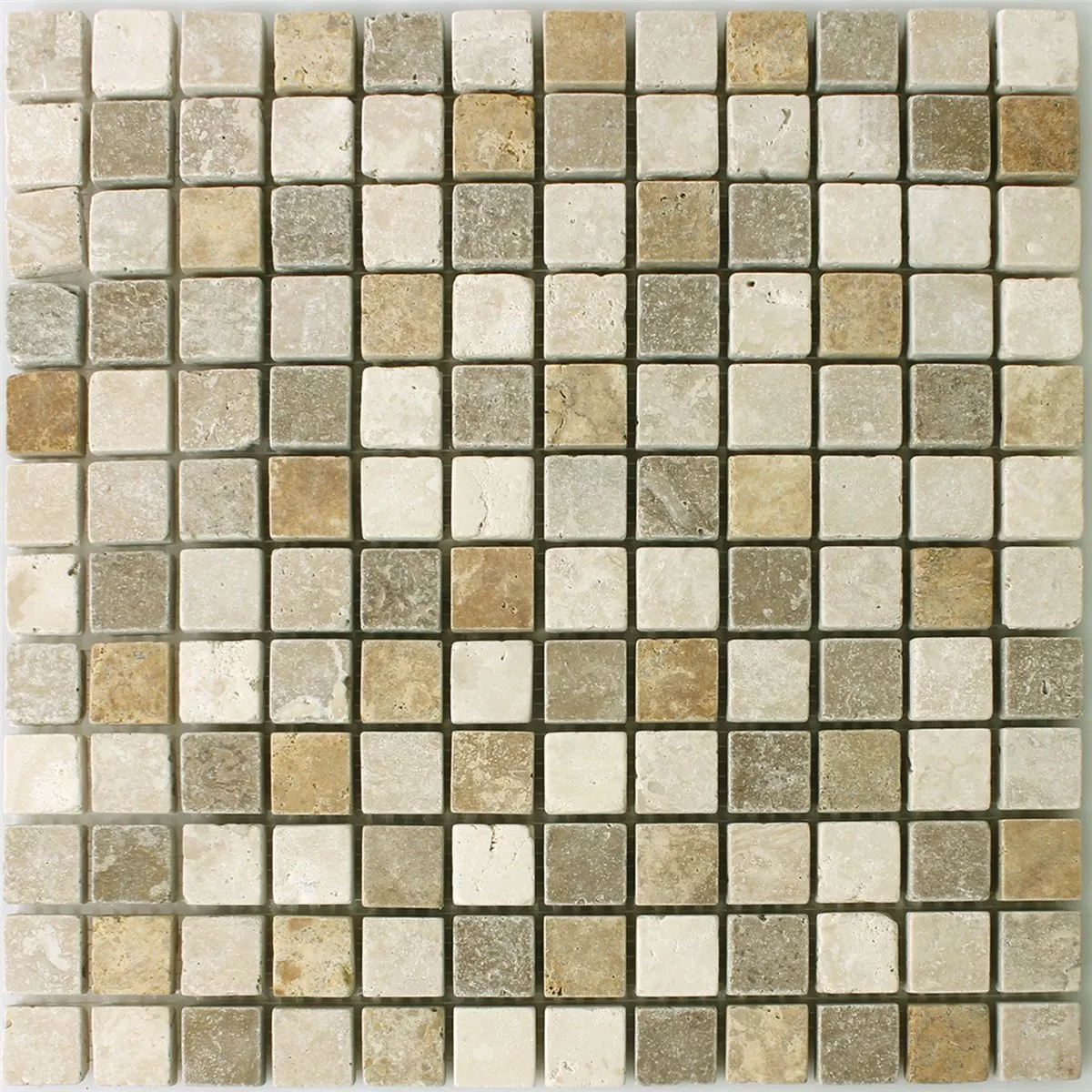Sample Mosaic Tiles Travertine Brown Beige Red