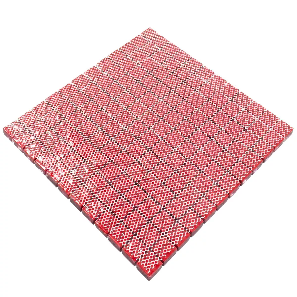 Uzorak Stakleni Mozaik Pločice Santa Cruz Strukturiran Crvena