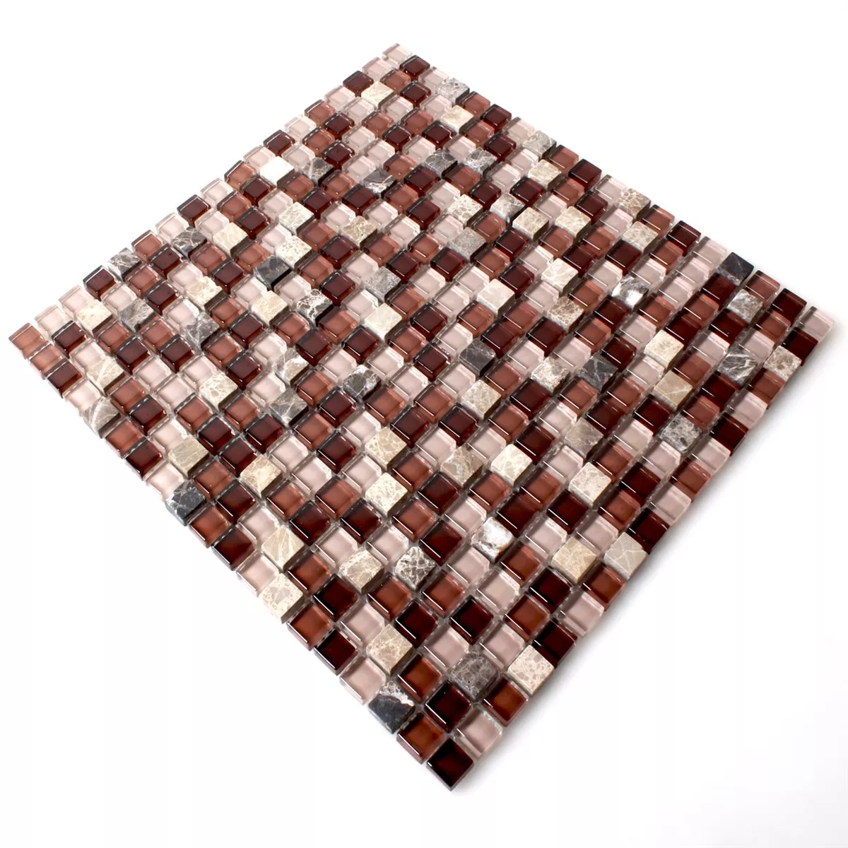 Mønster fra Mosaikkfliser Glass Marmor Brun Mix