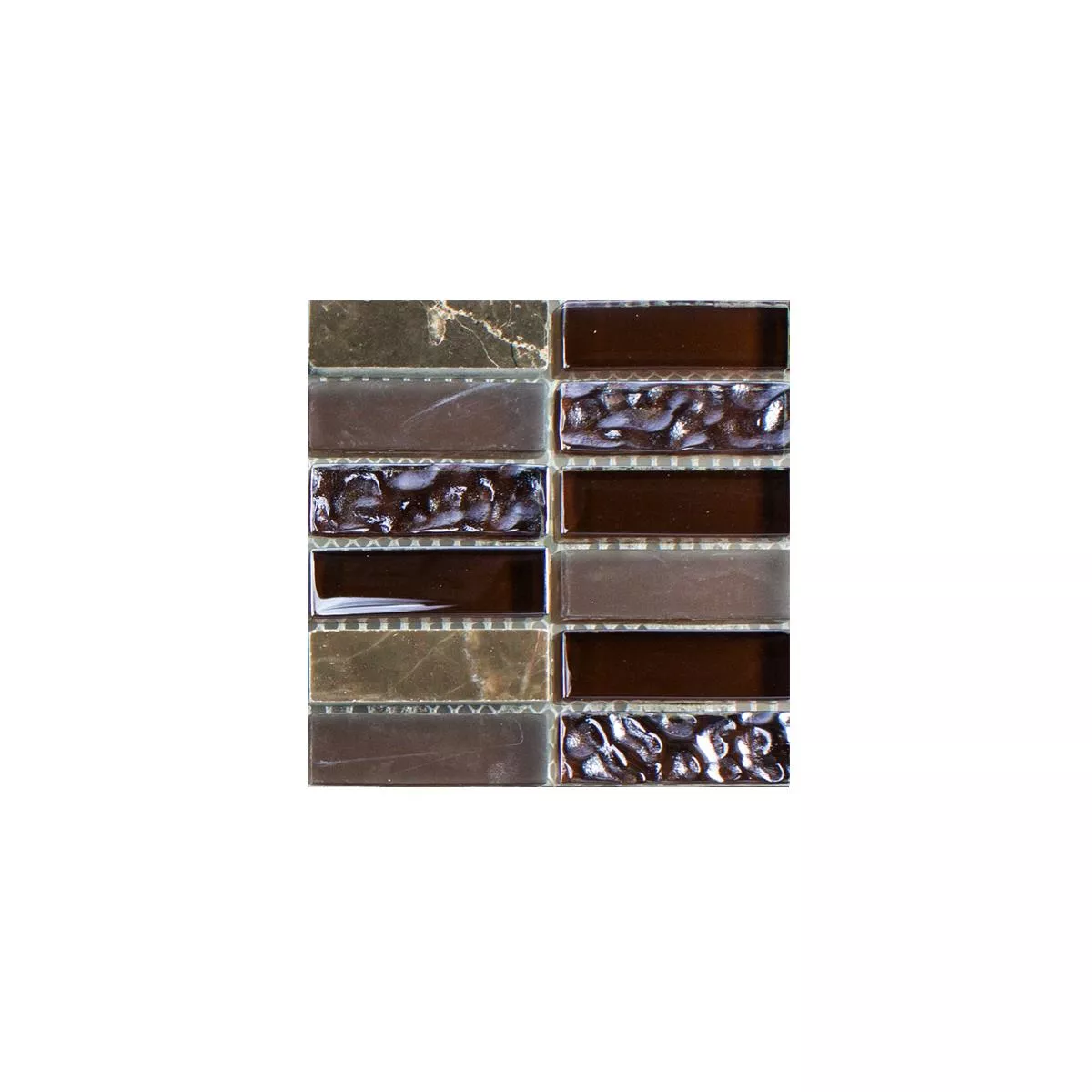 Sample Glass Natural Stone Mosaic Tile Mantra Brown