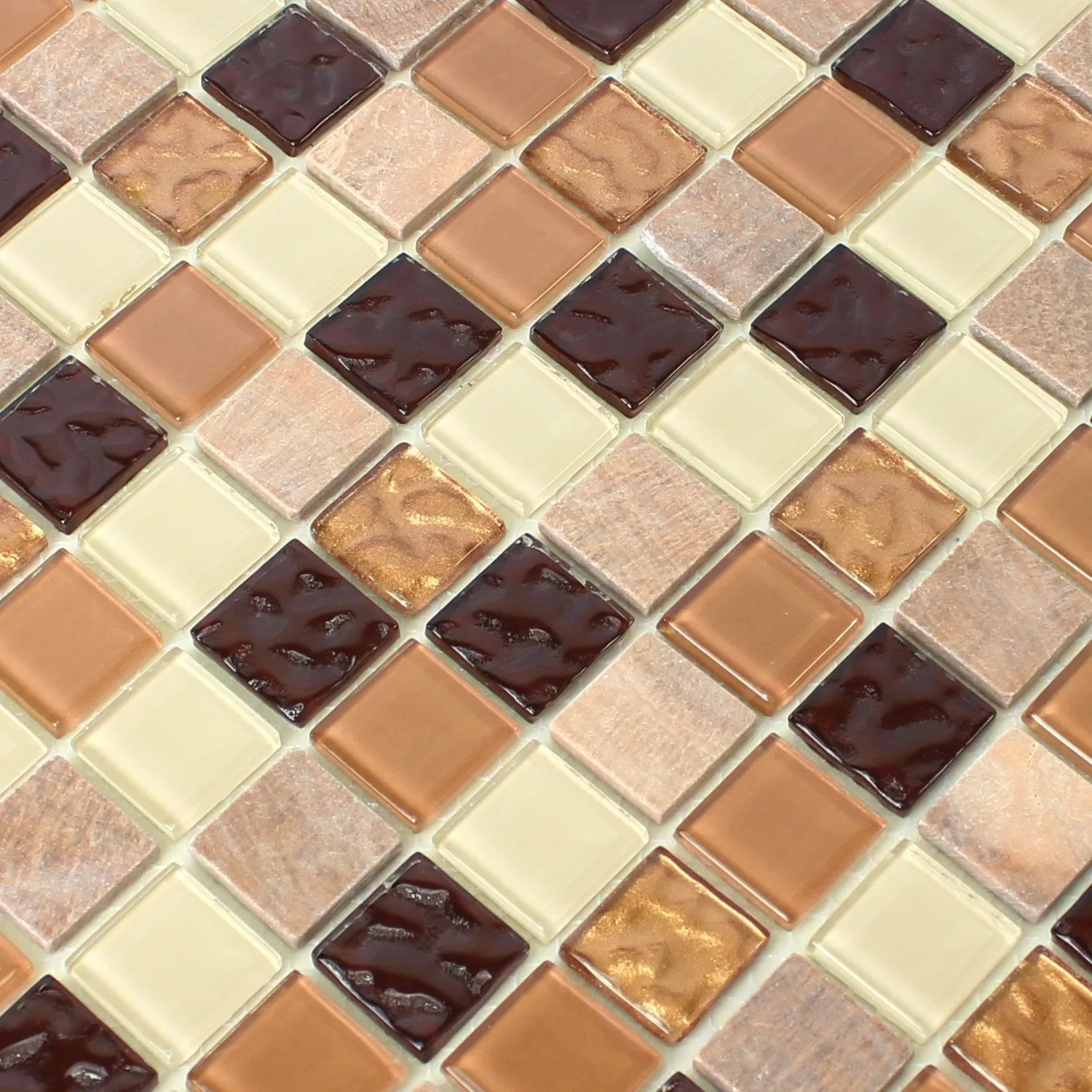 Autoadeziv Plăci De Mozaic Piatră Naturală Sticlă Bej Maro