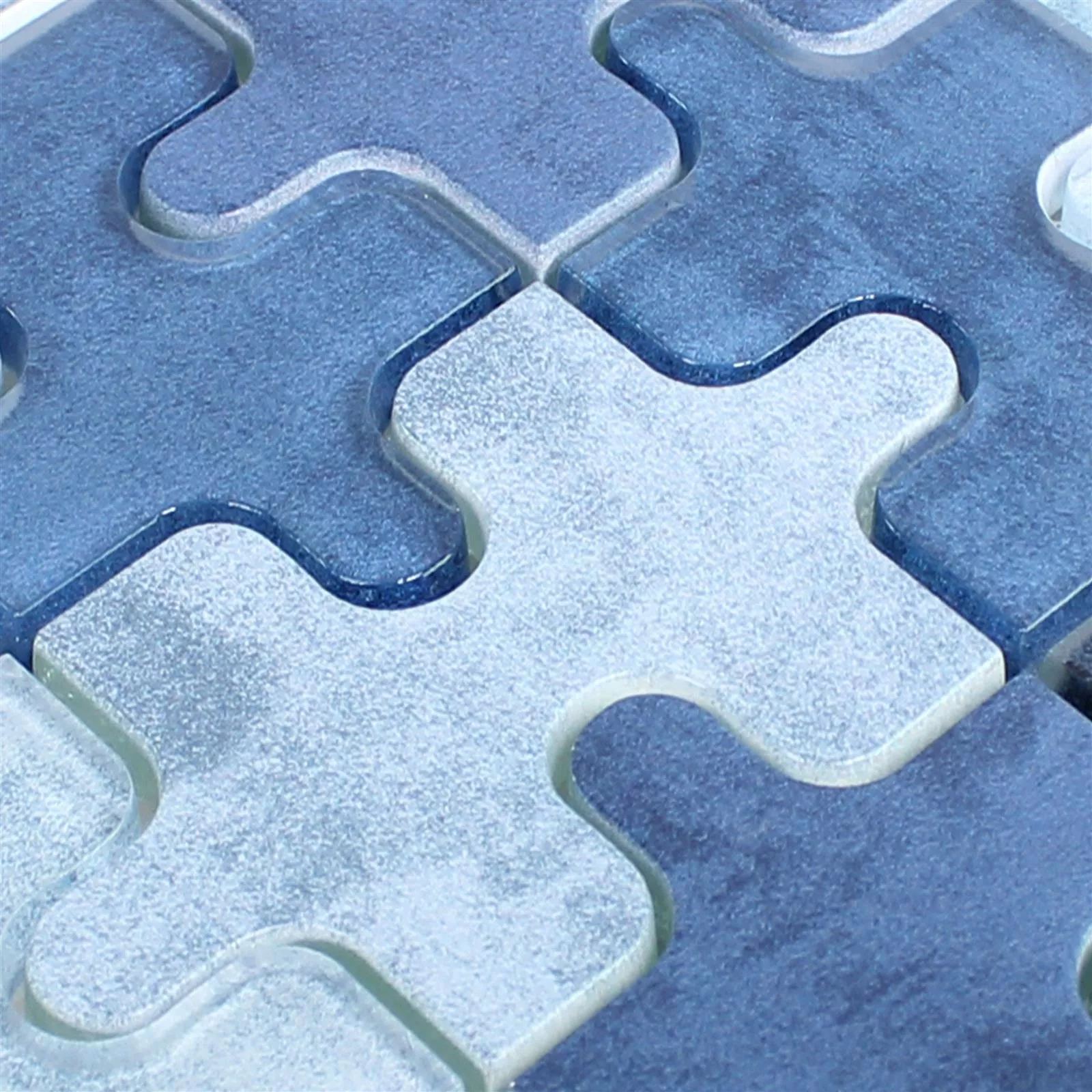 Próbka Mozaika Szklana Płytki Puzzle Niebieski