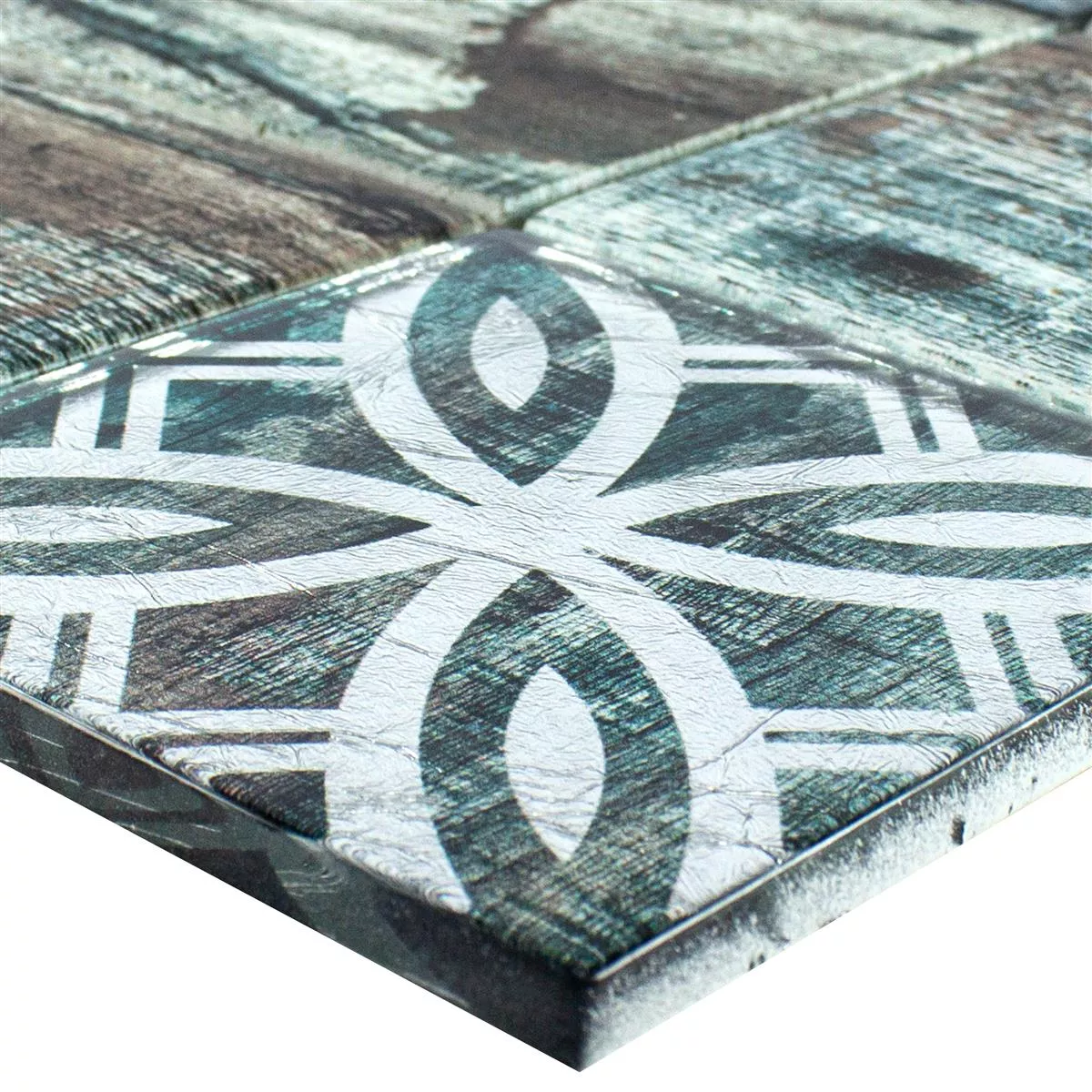 Glass Mosaic Tiles Wood Optic Norwalk Grey Brown Green Q98 Glass Mosaic Tiles Wood Optic Norwalk Grey Brown Green Q98